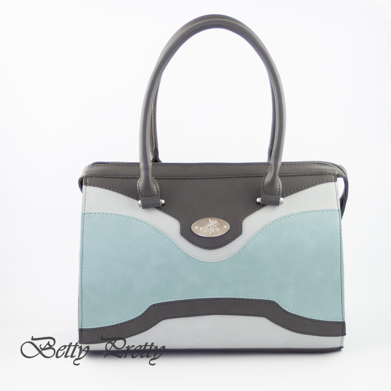 Сумка каркасна жіноча з екошкіри Betty Pretty різнокольорова 812P4MINTGRYGRAY