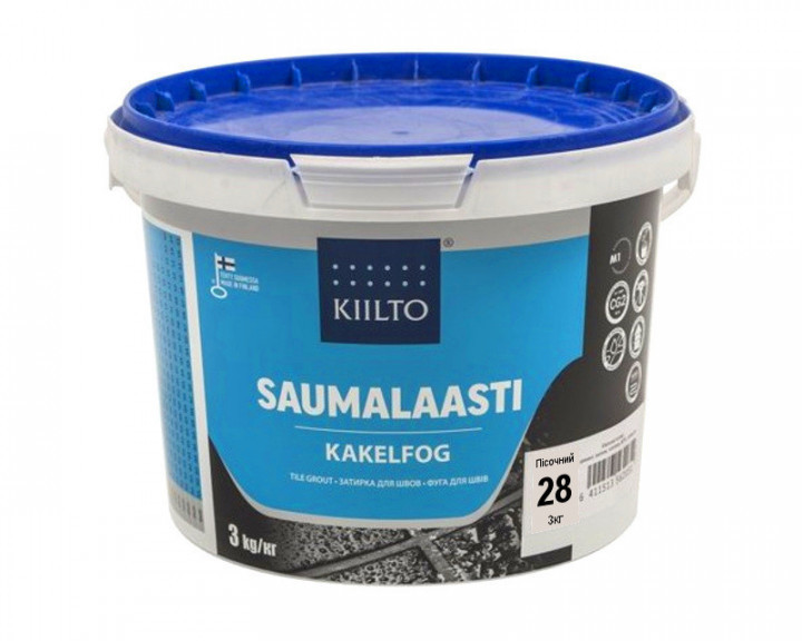Затирка для швів Kiilto pro tile grout (Saumalaasti) 28 пісочна 3кг, фото 1