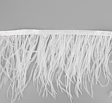 Пір'я страуса на стрічці. Колір Слонова кістка. Перо 10-15см. Ціна за 0,5 м., фото 6