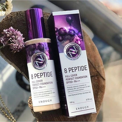 Тональний крем із пептидами Enough 8 Peptide Full Cover Perfect Foundation SPF50+ PA+++ #13 100 мл, фото 1