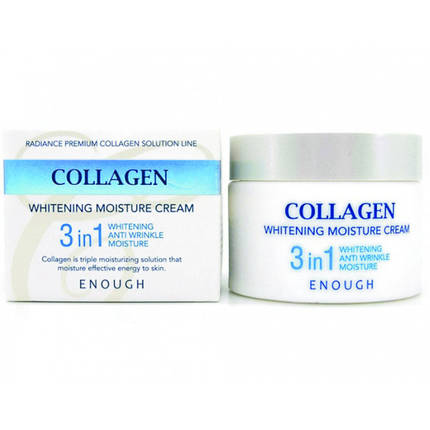 Крем для обличчя зволожувальний з колагеном 3в1 Enough Collagen Whitening Moisture Cream 3in1 50 мл, фото 3