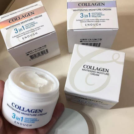 Крем для обличчя зволожувальний з колагеном 3в1 Enough Collagen Whitening Moisture Cream 3in1 50 мл, фото 1