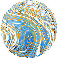 Фольгована кулька круг агат блакитний blue marble  18" Anagram