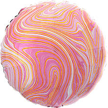 Фольгована кулька коло агат-агат рожевий pink marble 18" Anagram