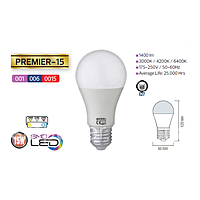 Світлодіодна лампа HOROZ ELECTRIC PREMIER-15 A60 15 Вт 4200K E27