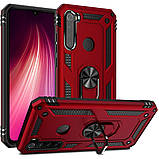Протиударний чохол Getman Serge Ring для Xiaomi Redmi Note 8T + магнітний тримач із кільцем, червоний, фото 9