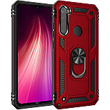 Протиударний чохол Getman Serge Ring для Xiaomi Redmi Note 8T + магнітний тримач із кільцем, червоний, фото 11