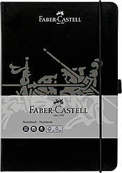 Блокнот Faber-Castell Notebook A5 Black, картонна обкладинка чорна на резинці, клітинка 194 сторінки, 10020500