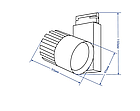 Трековий світлодіодний світильник 40 Вт 4000 K білий AL105 COB, фото 3