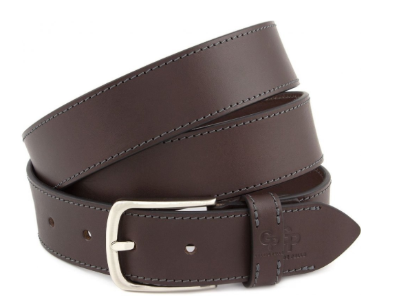 Шкіряний ремінь Classico, прошитий шоколад