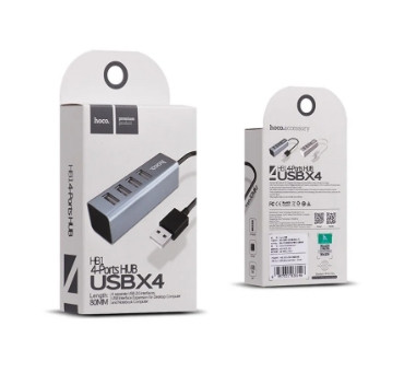 USB-розгалужувач Hoco HB1 на 4 порти USB, фото 1