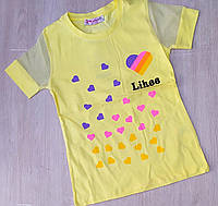 Детская футболка для девочек Likee! желтая. Турция. 12-14 лет.