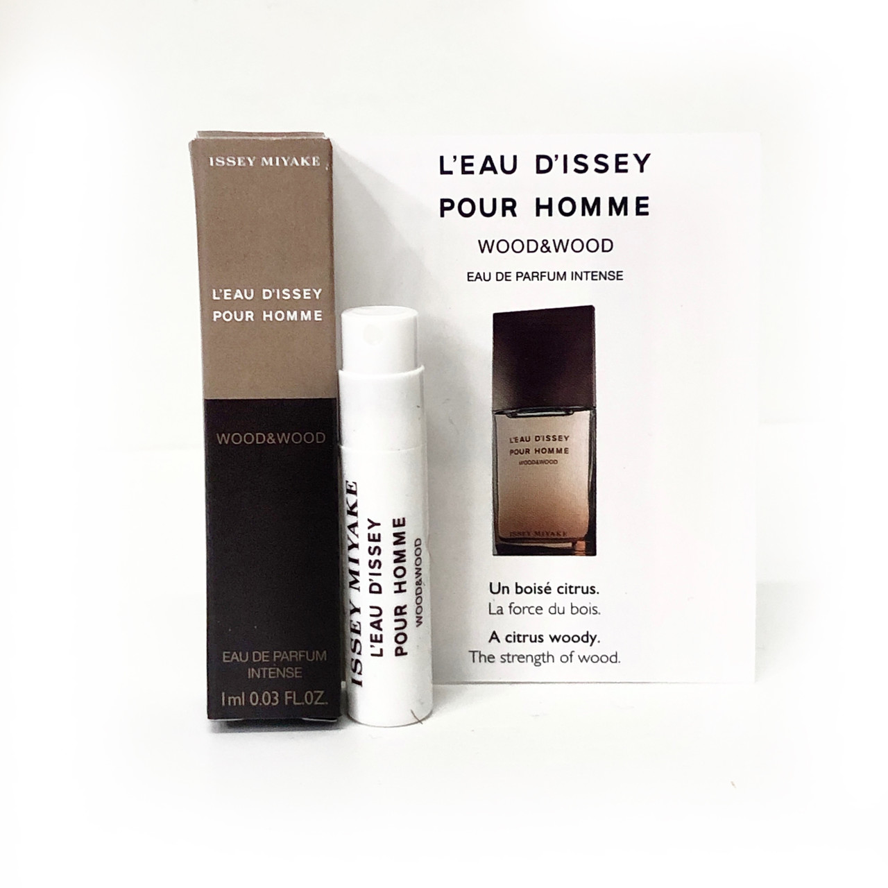 Оригінальний пробник чоловічих парфумів Issey Miyake L'Eau D'Issey Wood & Wood 1ml, амбровий деревний аромат