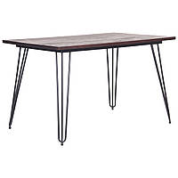 Обеденный стол прямоугольный кухонный из массива гевеи Smith 120х80 черный для дома, кафе, баров AMF