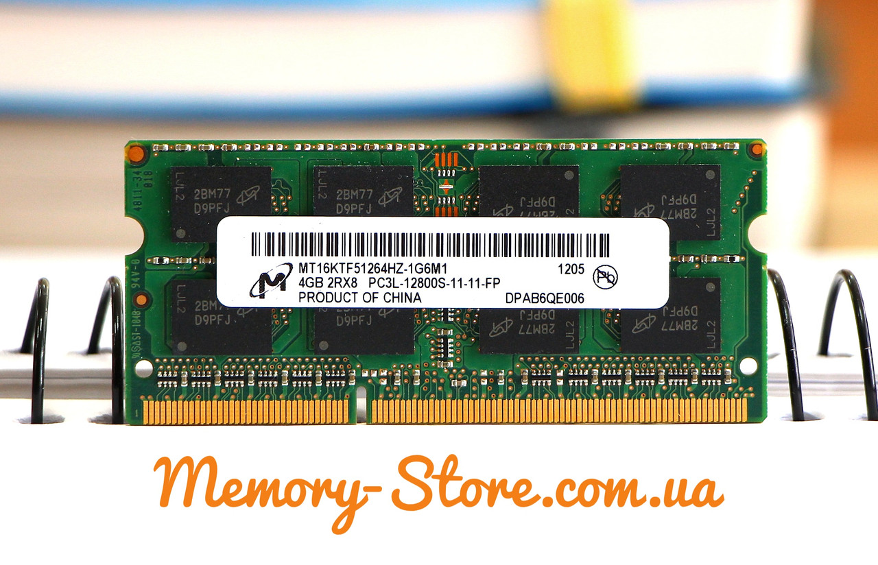 Оперативна пам'ять для ноутбука Micron DDR3 4GB 2Rx8 PC3L-12800S 1.35 V SODIMM (б/у)