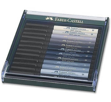 Набір лайнерів Faber Castell BRUSH 12 шт. Сірі відтінки (267423)