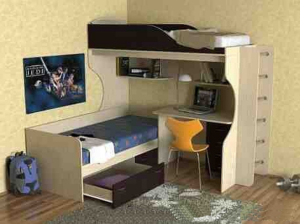 Ліжко горище з нижнім спальним місцем, КДРС-2904