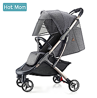 Прогулянкова дитяча коляска Hot Mom Темно-сіра Dark Gray