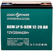 Тяговий олив'яно-кислотний акумулятор AGM 12 V 20 AH 6DZM20 Logic Power