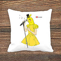 Подушка з принтом "Дівчина-соловей"