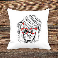 Подушка з принтом Мавпа в окулярах