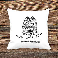 Подушка з принтом Пугач - всепропилин "На похмелитися"