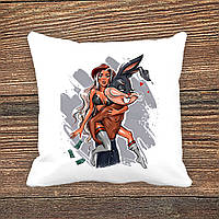 Подушка з принтом Заєць з дівчиною