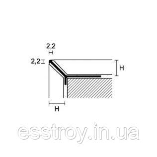 Профіль алюмінієвий для плитки (мерседес) анодований 11 мм /270 мм, фото 2