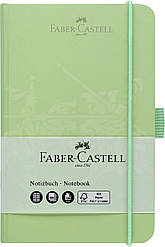 Блокнот Faber-Castell Notebook A6 Mint Green, картонна обкладинка м'ятна на резинці, клітинка 194 сторінки, 10020503