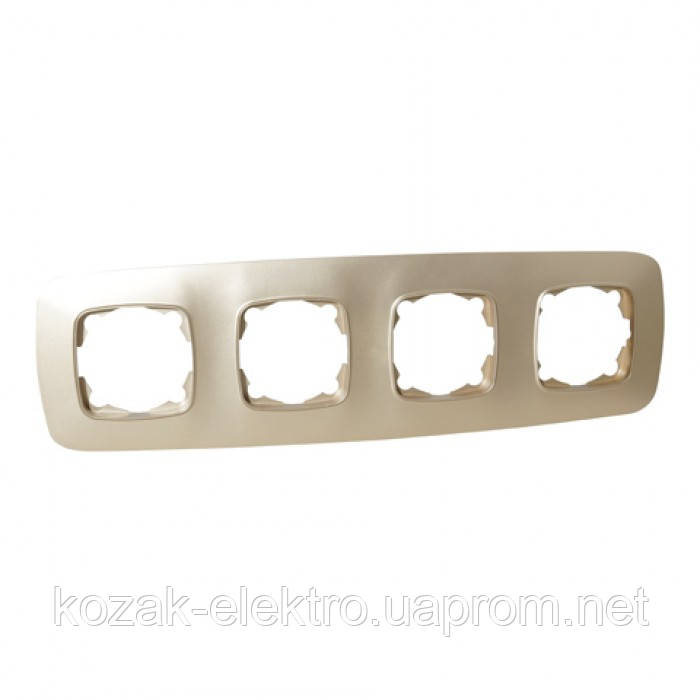 Рамка четверна серія ELA колір чорний-золото - фото 1 - id-p1170539389