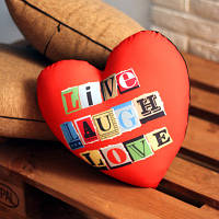 Подушка серце Live laugh love 37x37 см (4PS_15L037)