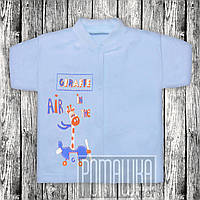 Хлопковая кофточка 56 0-1 мес кофточка короткий рукав футболка для малышей наружные швы КУЛИР 3174 Голубой