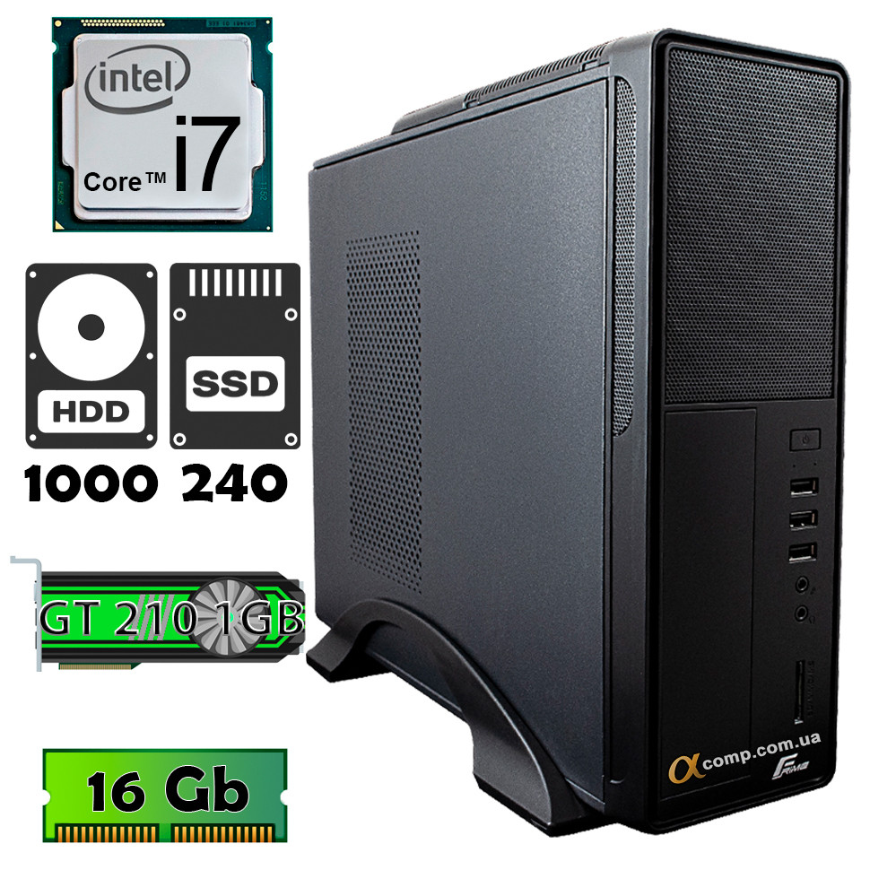 Компьютер AlphaPC P120 (i7-860/16Gb/1Tb/ssd 240Gb/GT 210) desktop renew