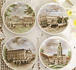 Чотири порцелянові тарілочки з історичними будівлями Берліна, порцеляна, Німеччина, Kaiser
