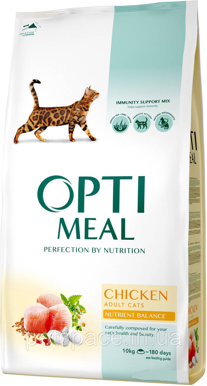 Корм Optimeal Chicken (Оптіміл для дорослих котiв з куркою), 10кг., фото 1