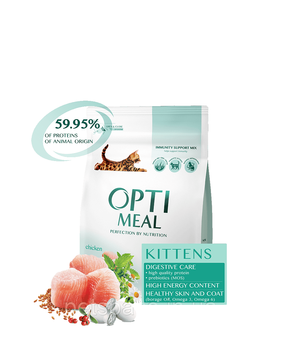 Корм Optimeal Kitten Chicken (Оптіміл для кошенят з куркою), 700г., фото 1