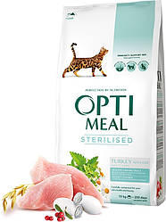 Корм Optimeal Sterilised Turkey (Оптіміл для дорослих кастрованих котів з індичкою), 10кг.