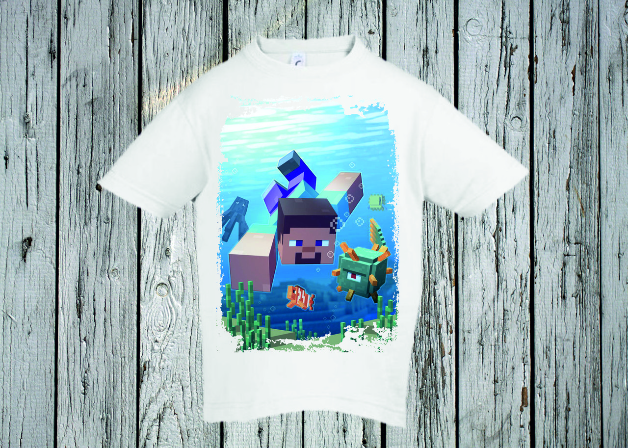 Футболка YOUstyle майнкрафт 0269 140(12Y) White, фото 1