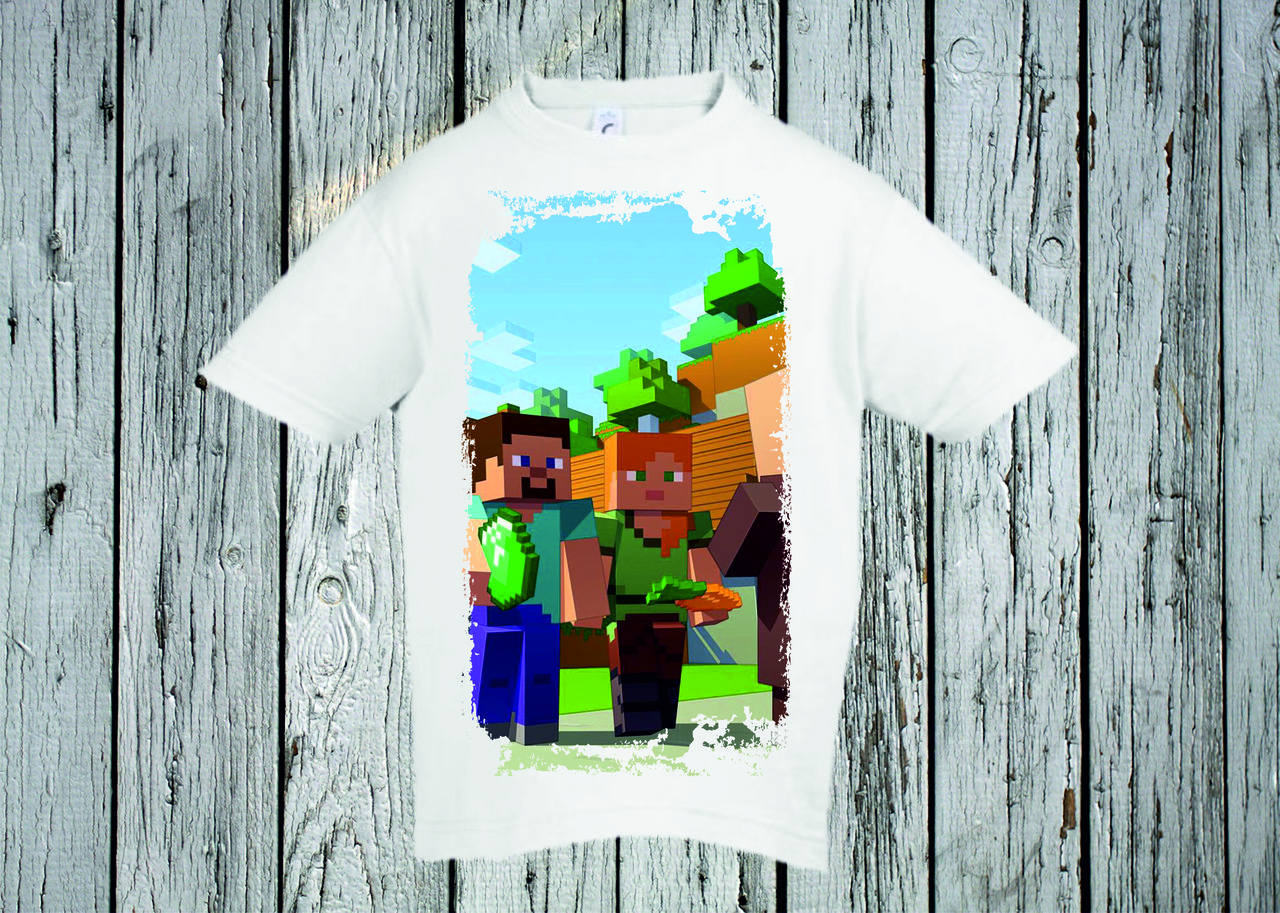 Футболка дитяча з принтом Minecraft, фото 1