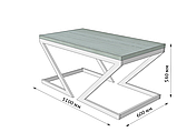 Стіл журнальний Зетт. Розмір 1100х600х540, фото 4