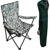 Стілець - крісло складаний Рибак в чохлі (зелений, з принтом)
