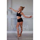Топ борцівка для танців та гімнастики чорний бавовняний Vlad&K, фото 3