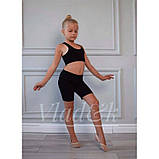 Топ борцівка для танців та гімнастики чорний бавовняний Vlad&K, фото 4