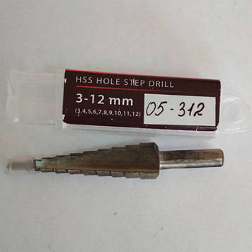 Ступінчасте свердло по металу 05-312 (3,4,5,6,7,8,9,10,11,12) d6 HSS
