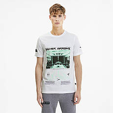 Футболка спортивна чоловіча Puma MAPM GRAPHIC TEE 2 білий, фото 5