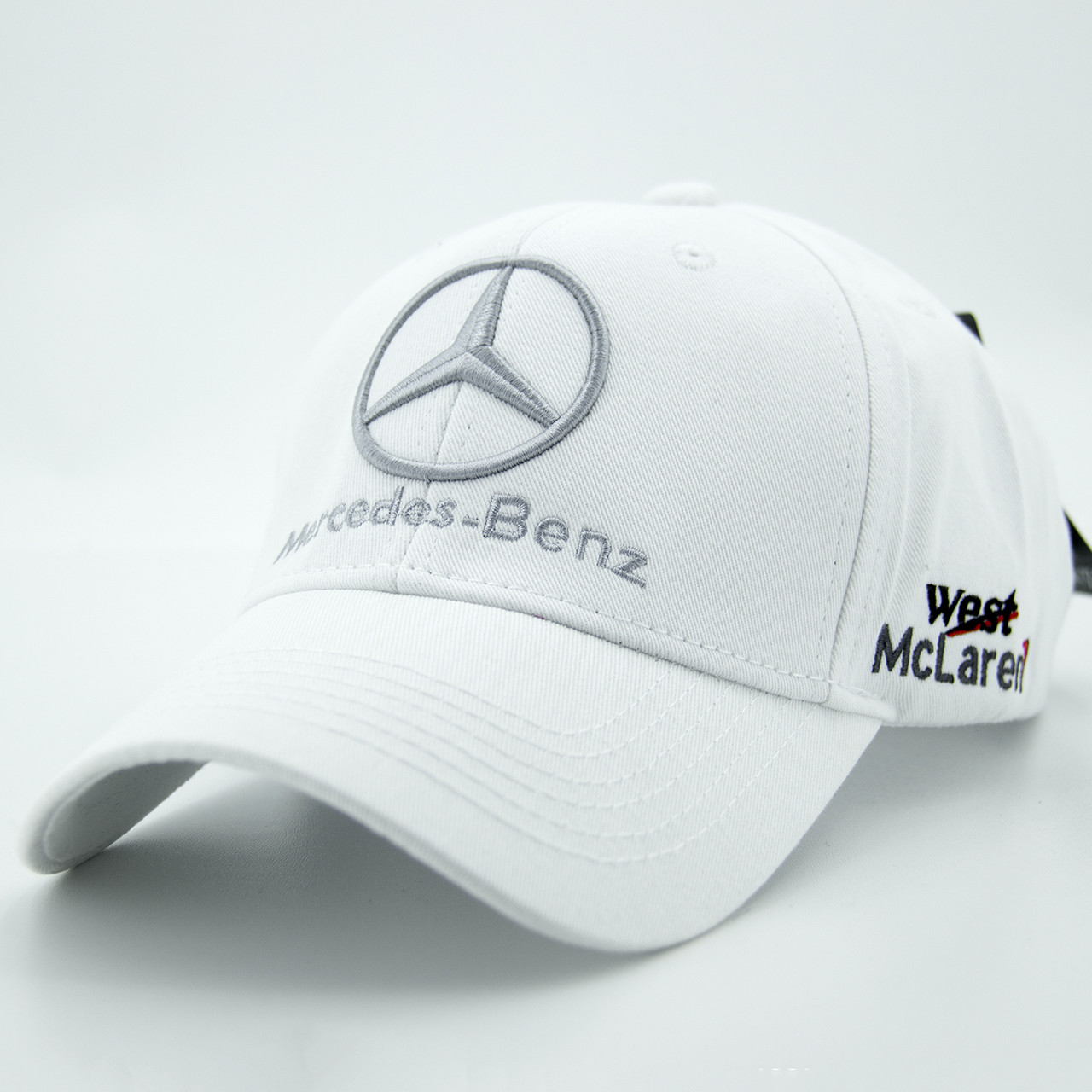 Кепка з логотипом Mercedes-Benz, брендова автомобільна кепка, бейсболка біла Мерседес