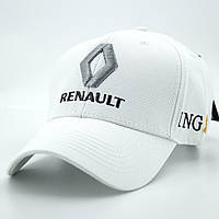 Кепка з логотипом RENAULT, брендова автомобільна кепка, бейсболка біла РЕНО