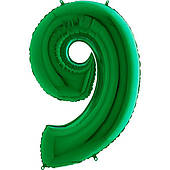 Фольговані кулі цифри — цифра 9 Зелена Green 100 см Grabo (Упакована)