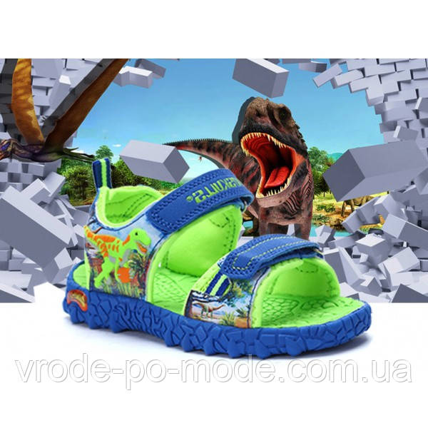 Відкриті світні дитячі 3D сандалії «Dinoskulls» T-REX, для хлопчиків