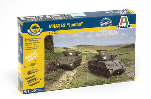 M4A3E2 JUMBO. Збірна модель танка 2 в 1. Швидка збірка. 1/72 ITALERI 7520